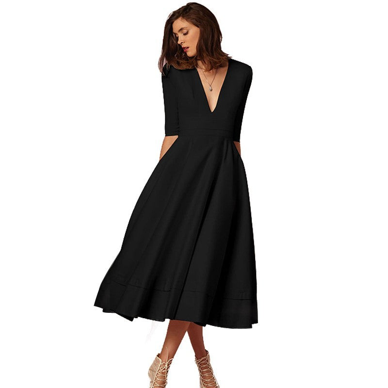 V-Ausschnitt Kleid leicht transparent