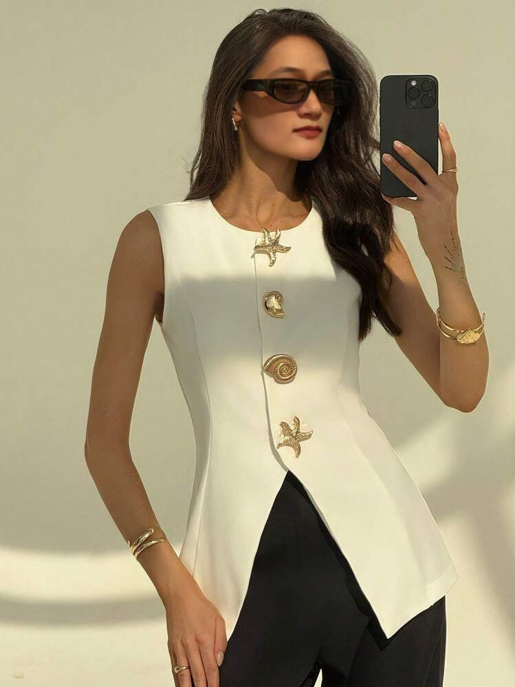 Knopfleiste mit maritimen Gold-Buttons