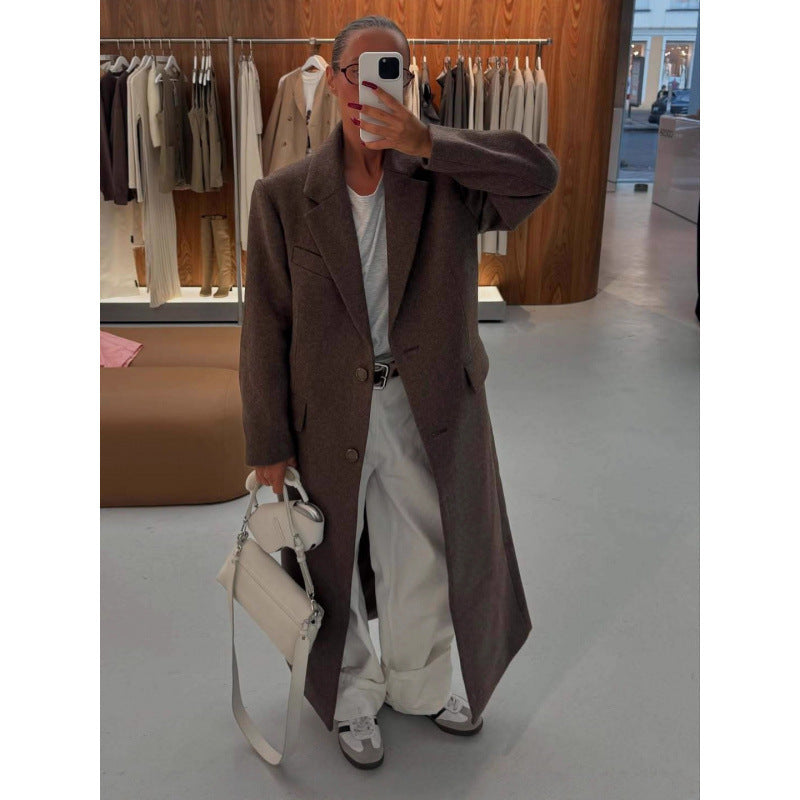 Eleganter Oversized Mantel in edlem Braun – Zeitlos & Stilvoll