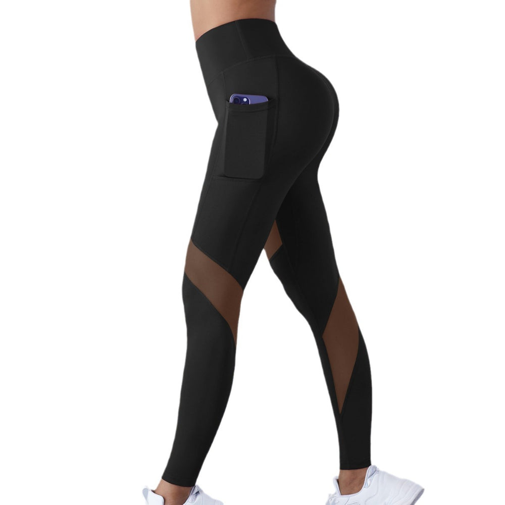 High-Waist Sport-Leggings mit Mesh & Seitentasche