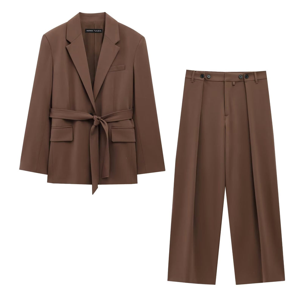 Damen Blazer mit Gürtel und Hose
