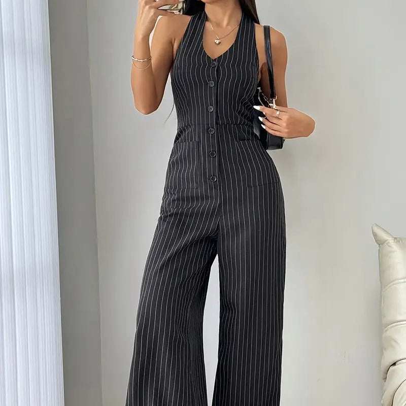 Eleganter Pinstripe Jumpsuit