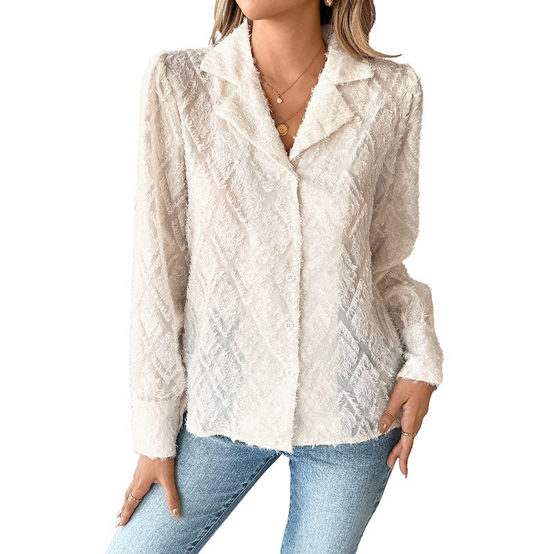 Strukturierte Bluse mit Kragen – Eleganter Casual Look