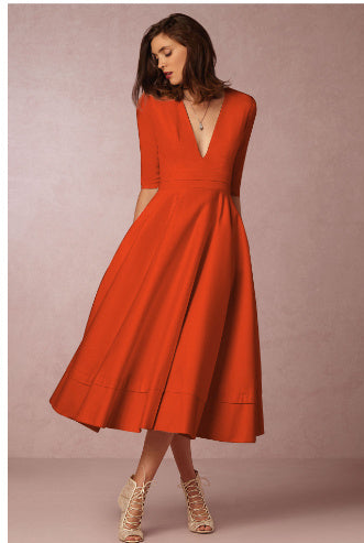 V-Ausschnitt Kleid leicht transparent