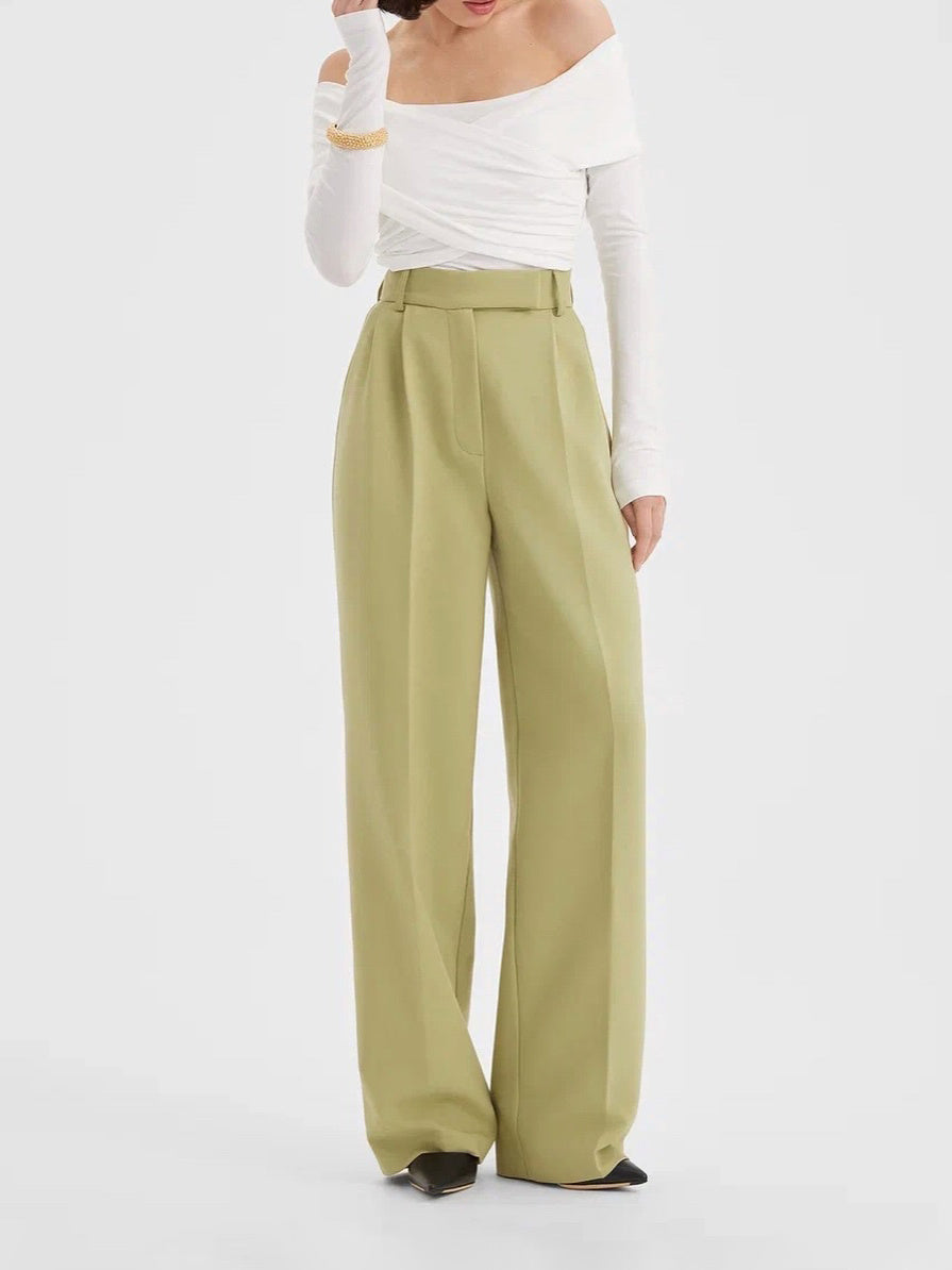 Fruchtgrün taillierte Anzugjacke und hoch taillierte Hose Set